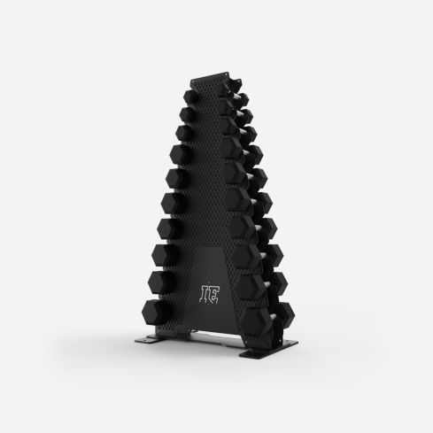 IronEdge 1kg-10kg IE Hex Head Dumbbell Set with Rack