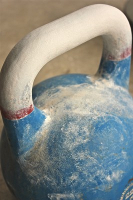 Pro Grade kettlebell chalked handle