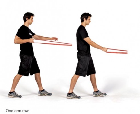 Power band one arm row
