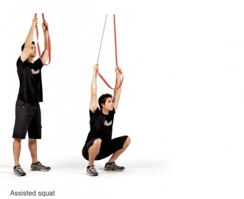 Assisted squat with Power Band