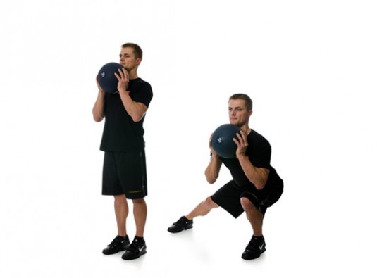 Medicine ball lateral lunge