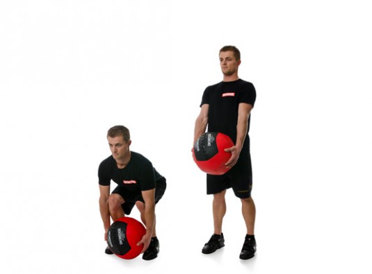 Medicine ball deadlift