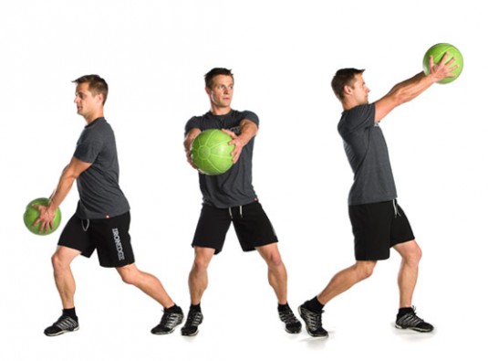 Medicine ball wood chops